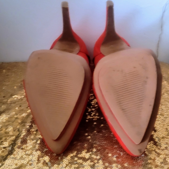 Ashley Stewart Red Heels with Silver Buckles - Picture 4 of 5